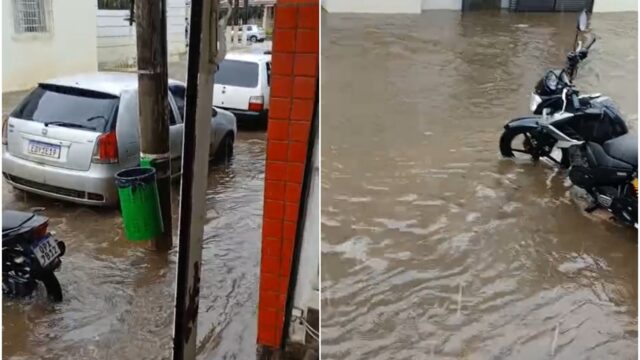 Temporal com granizo causa alagamentos em cidades